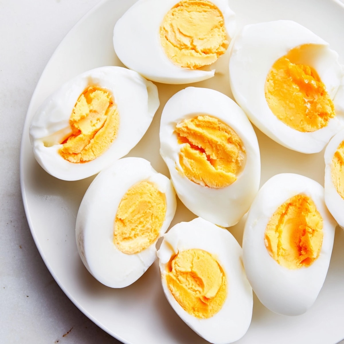 Jacques Pépins œufs durs parfaits, avec des jaunes onctueux, prêts à être dégustés.