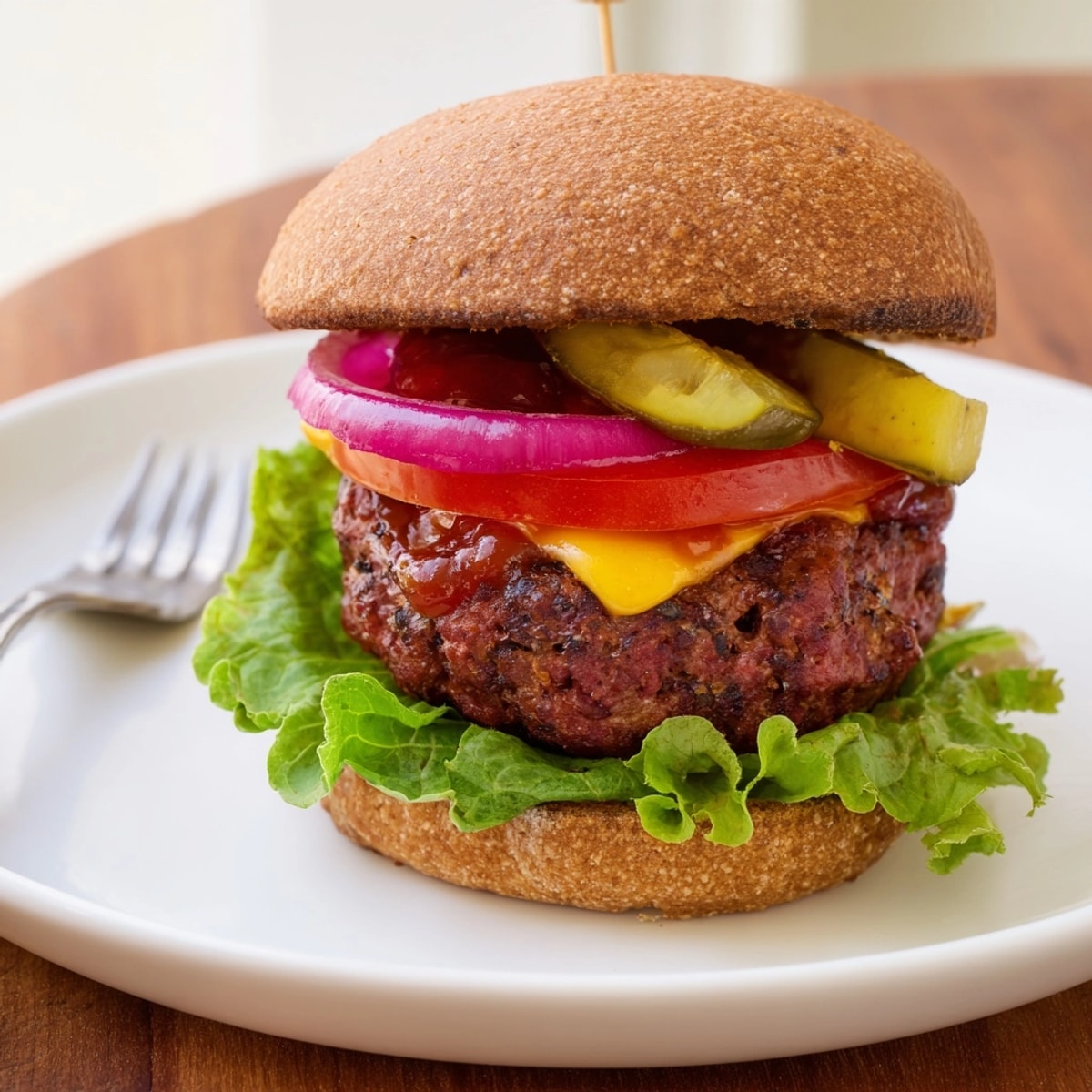 Hamburgers faits maison avec Lea & Perrins : imaginez l'arôme savoureux, servis avec vos garnitures préférées.
