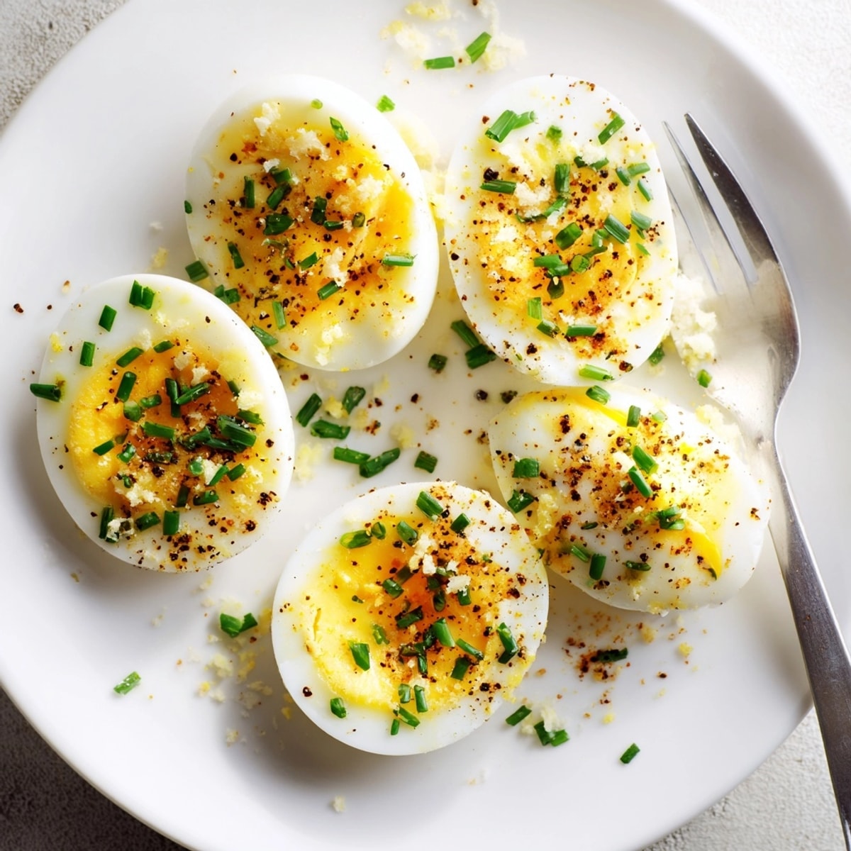 Oeufs grillés crémeux et fumés, garniture parfaite avec des herbes fraîches et du fromage.