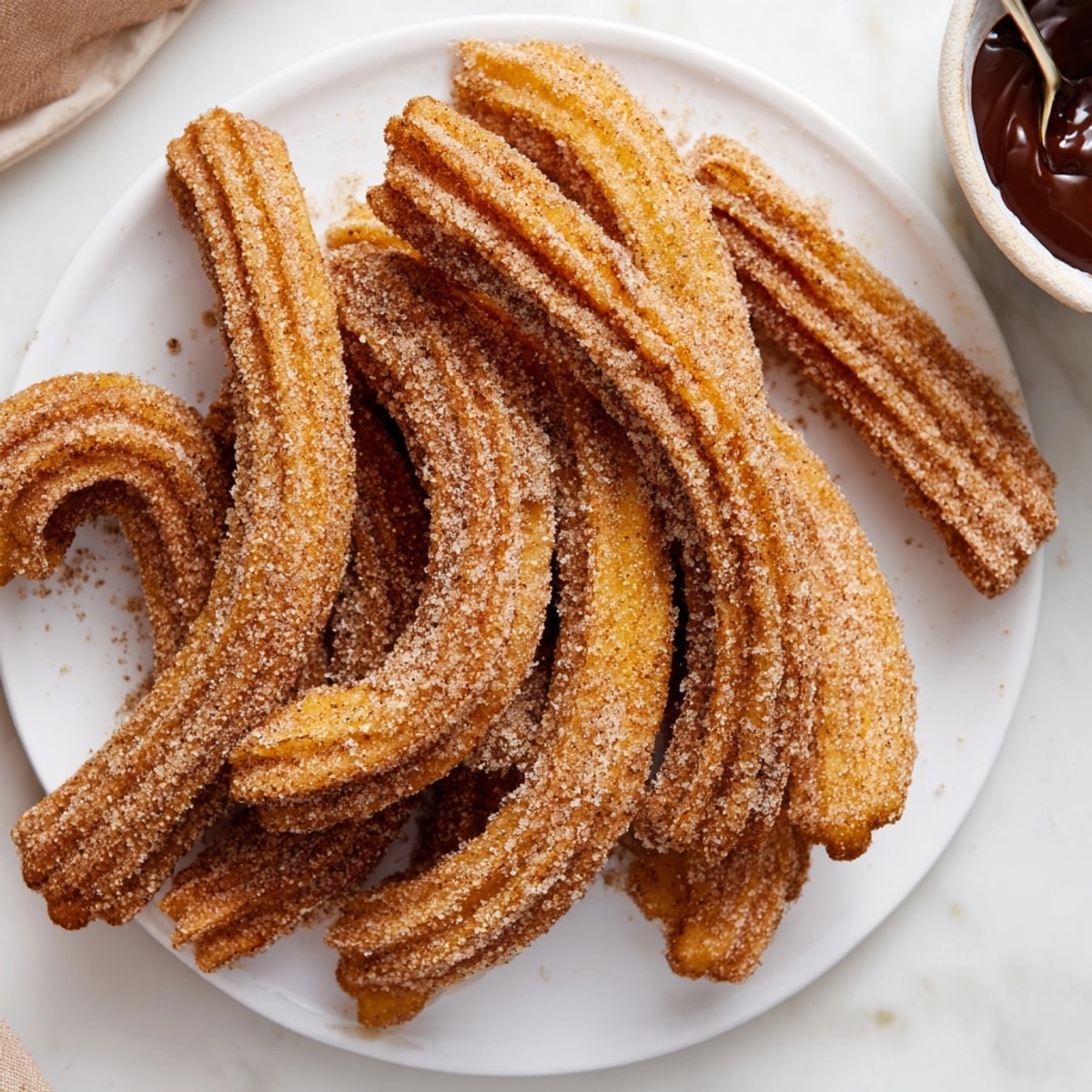 De délicieux churros sans produits laitiers, frits jusqu'à obtenir une perfection dorée et servis chauds.