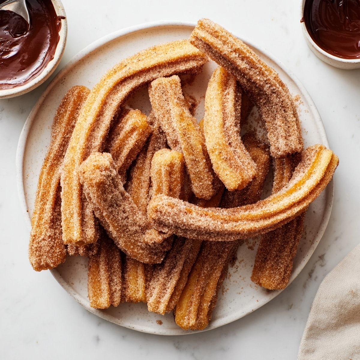 Texture irrésistible des churros sans produits laitiers, un dessert espagnol facile à réaliser et complètement sans produits laitiers.