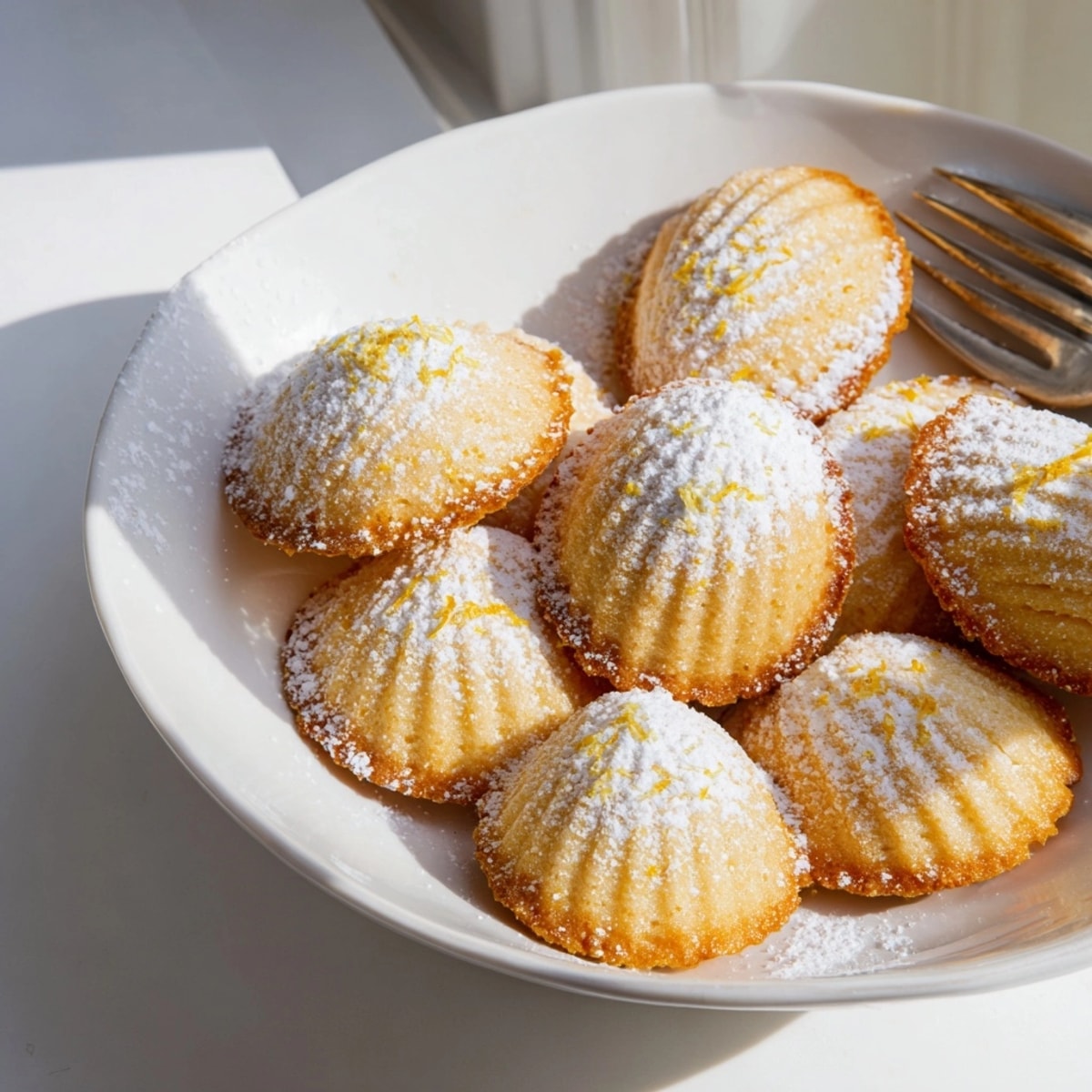 Petites madeleines moelleuses, arômes délicats de citron, parfaites avec un thé de l'après-midi.