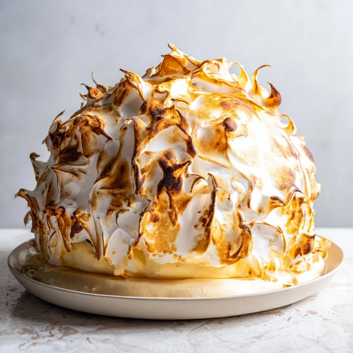 Here are the three ALT texts for the Baked Alaska recipe: