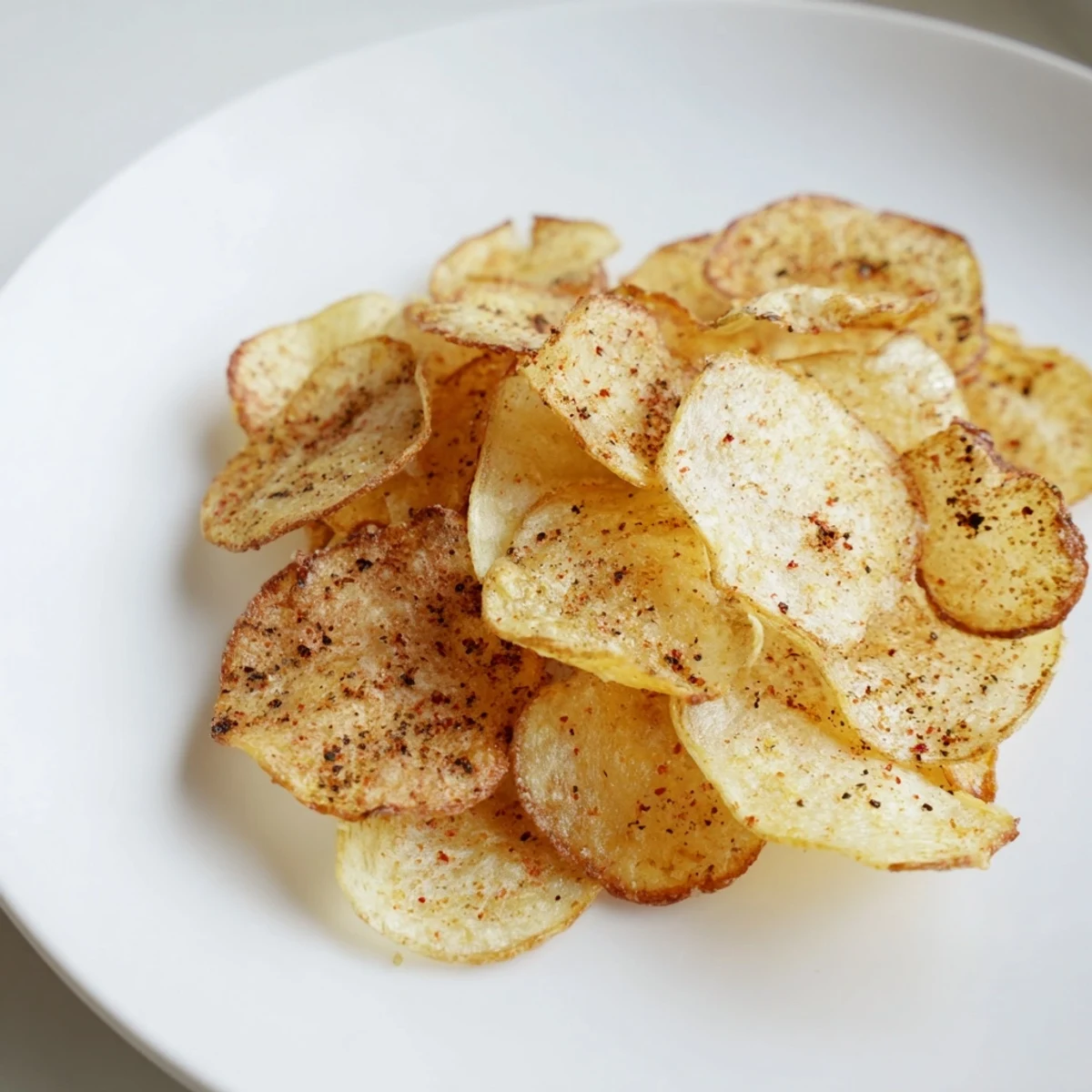 Crispy chips, fresh from the fryer, seasoned, and ready to share, a truly tasty snack.
