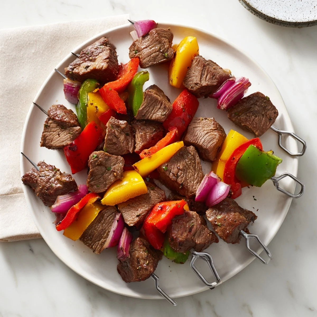 Boeuf mariné aux poivrons