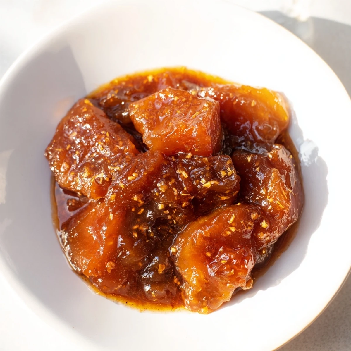 Golden, glistening Spiced Fig Jam, perfect to spread on crusty bread or serve with cheese.