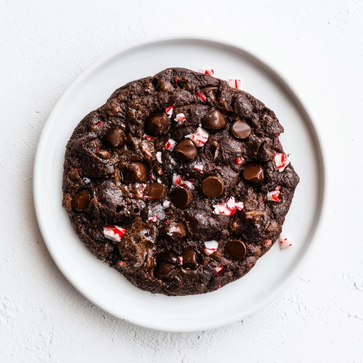 Warm Patty Peppermint cookies, fresh from the oven, with melting chocolate chips and a minty aroma.
