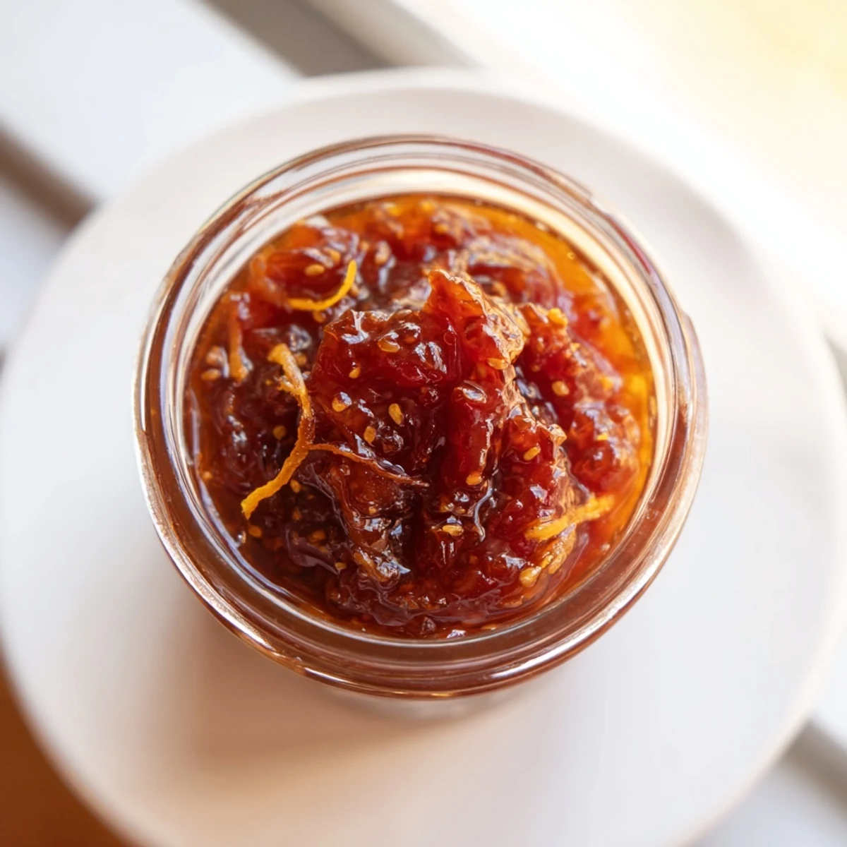Thick, glistening Spiced Fig Jam, a deep burgundy, perfect for cheese pairings.