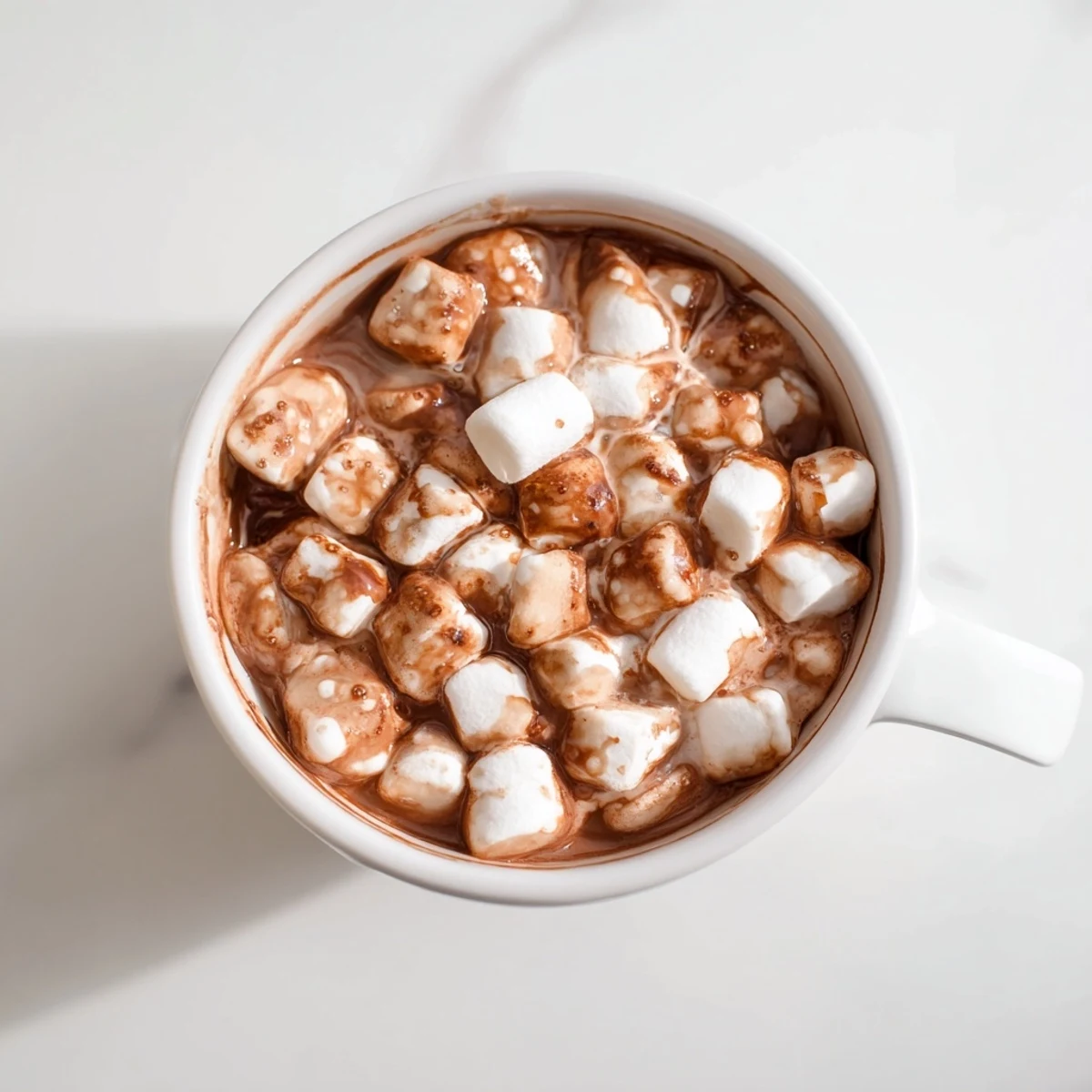 Rich, steaming Spiced Hot Chocolate with melted marshmallows, perfect for a chilly night.