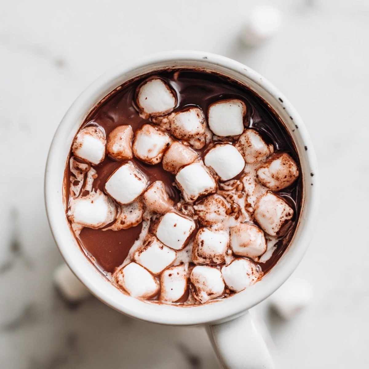 Dark and decadent Spiced Hot Chocolate, garnished with marshmallows, ready to warm you up.