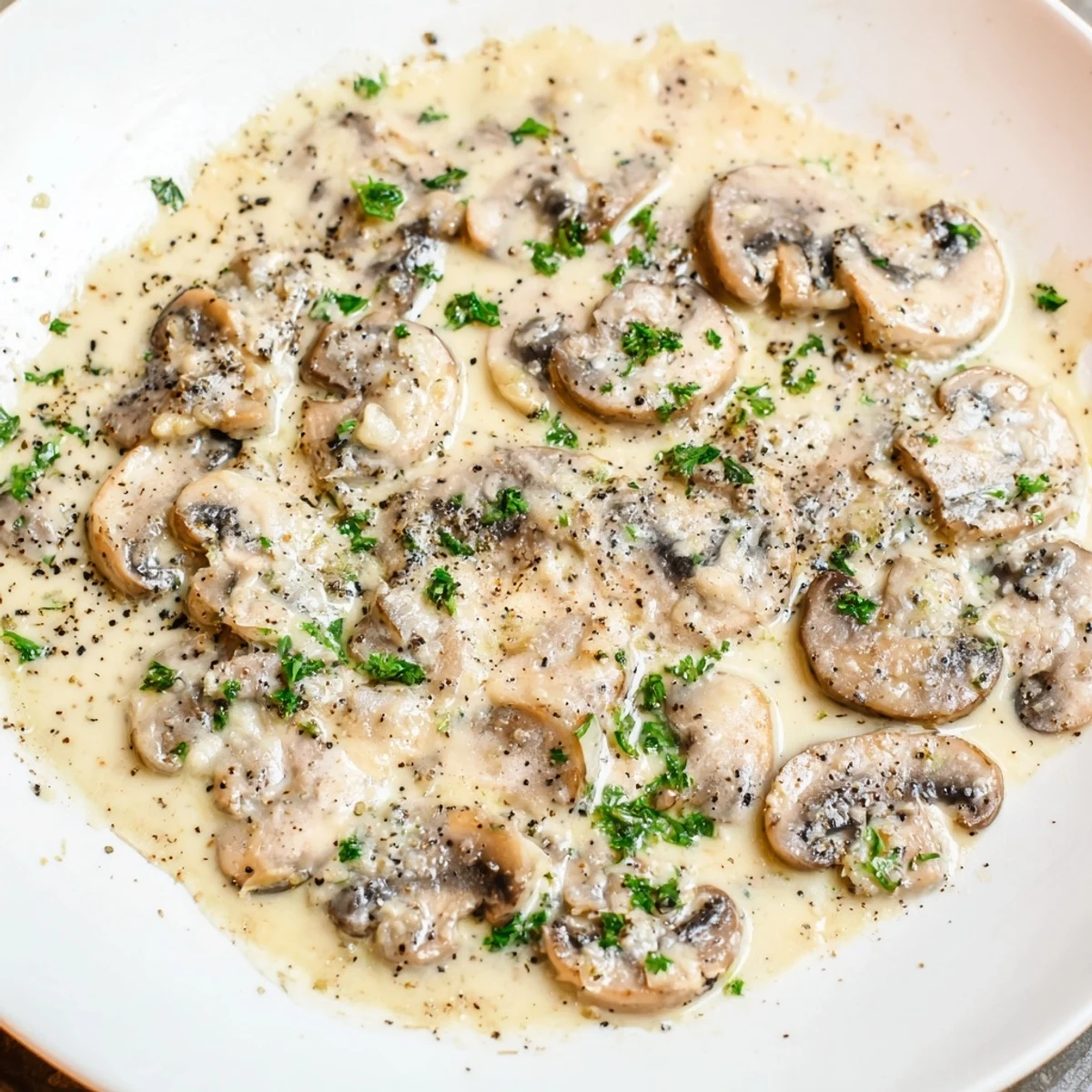 Golden creamy garlic mushrooms, a vegetarian delight, perfect atop crusty bread or with steak.