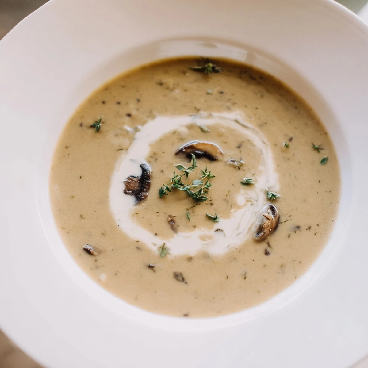 Velouté champignons et thym