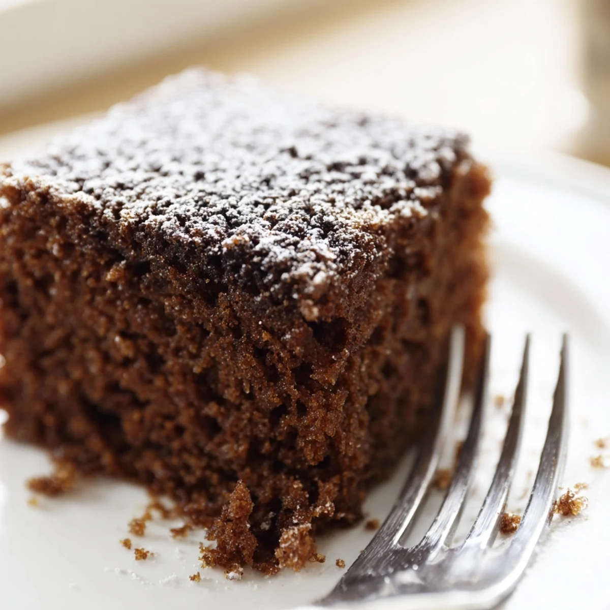 Gingerbread Cake with Ginger présenté dans un plat carré, parfait pour le Noël américain
