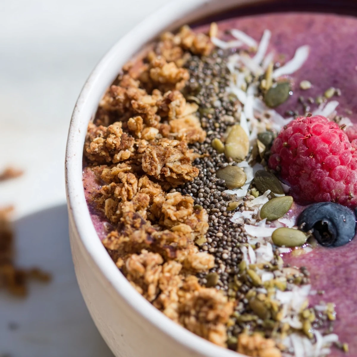 Smoothie bol baies chia chanvre