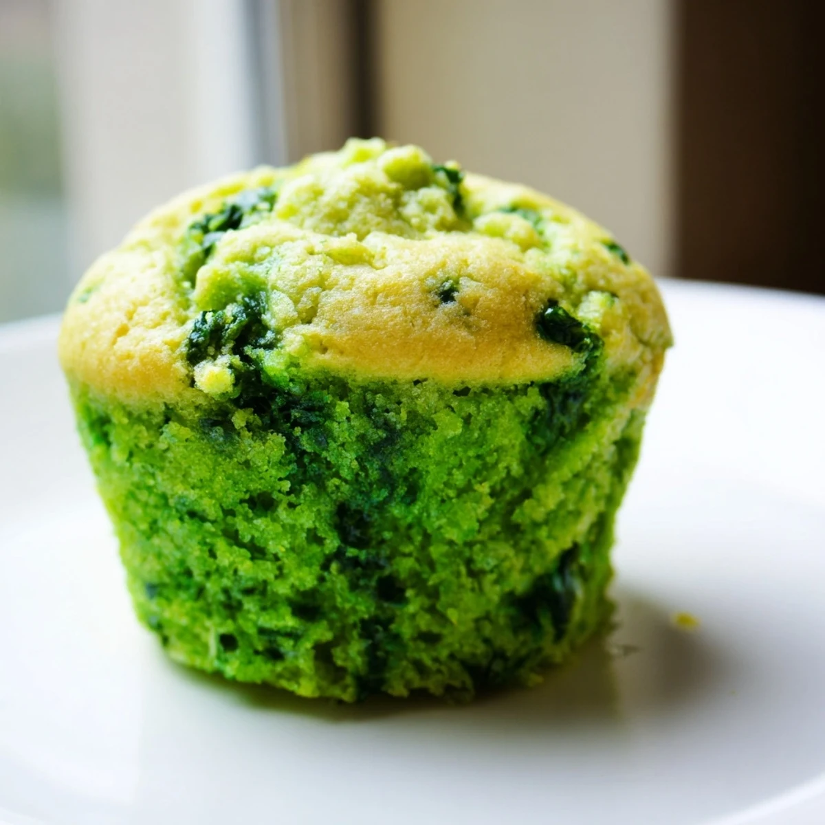 Des muffins verts vifs au Saint-Patrick remplis d’épinards et de sucre, prêts à être dégustés pour un goûter festif.