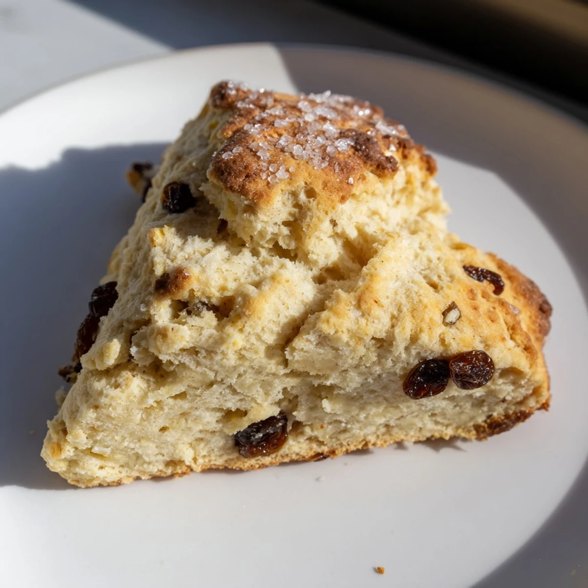 Freshly baked Irish Soda Bread Scones brushed with buttermilk and sugar.