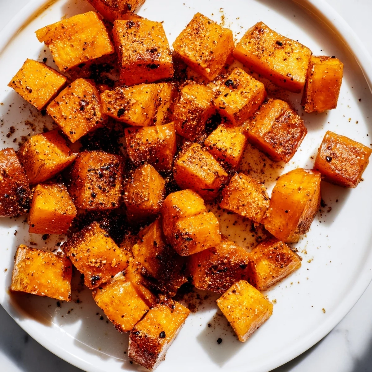 Délicieux accompagnement de patates douces au four avec une touche de cannelle.