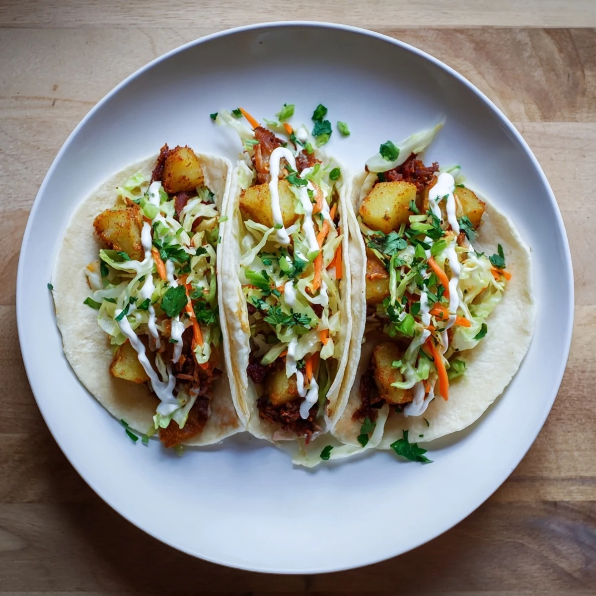 Texte alternatif d'image décrivant des Irish tacos garnis de bœuf corned beef tendre et pommes de terre croustillantes