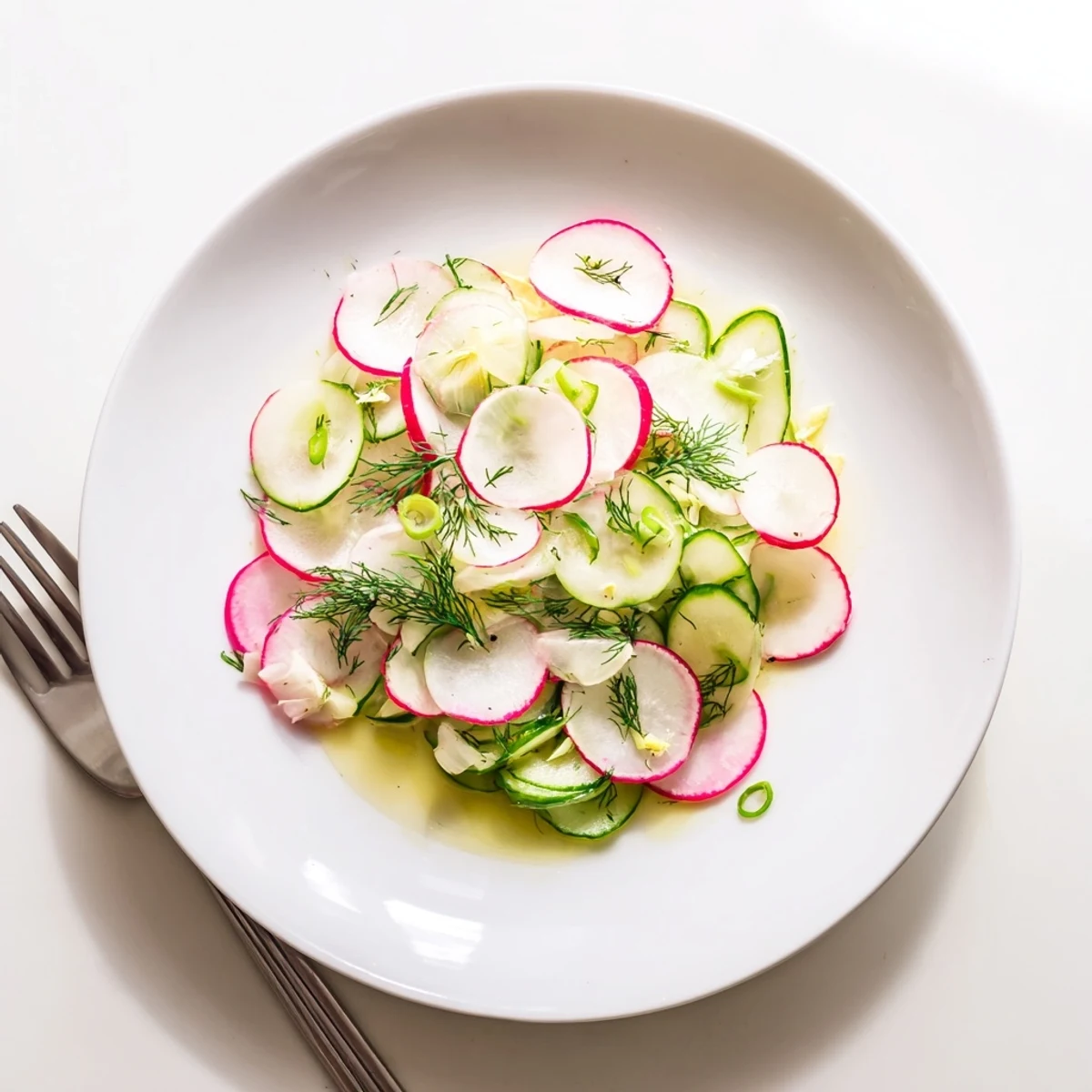 Texte ALT 1 : Salade de radis et concombre frais avec des herbes et une vinaigrette légère